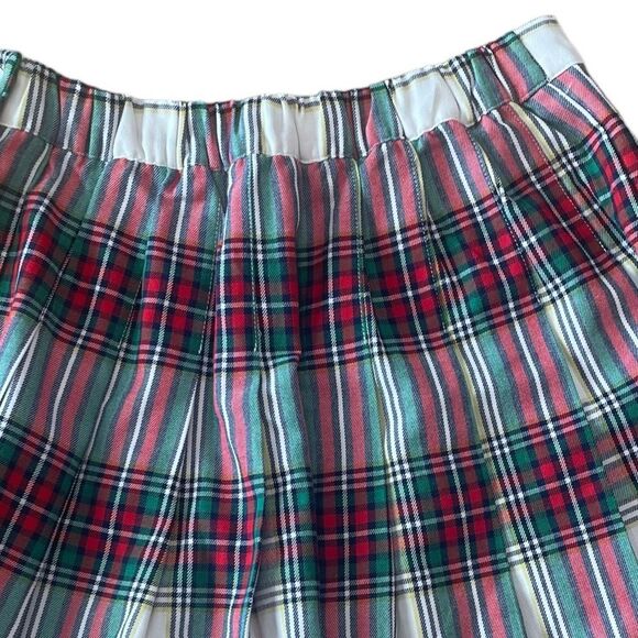 Aerie Red and Green Pleated School Girl Mini Skirt Size Medium NWT - Picture 3 of 9